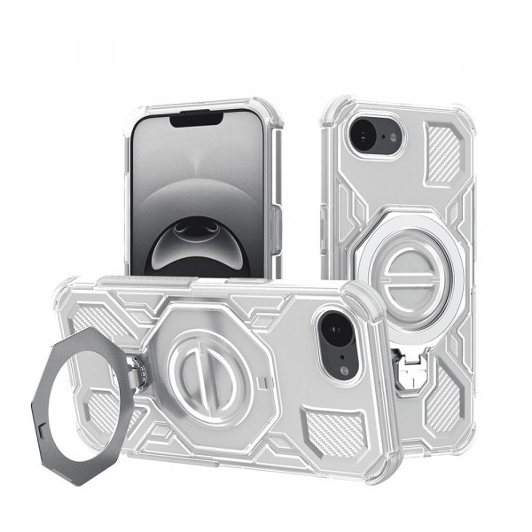 Husa pentru Apple iPhone 16e, Techsuit, Carbon Shield Pro, Alba
