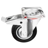 Roata pivotanta Detoolz din cauciuc 75x22 mm, pentru carucioare si mobilier