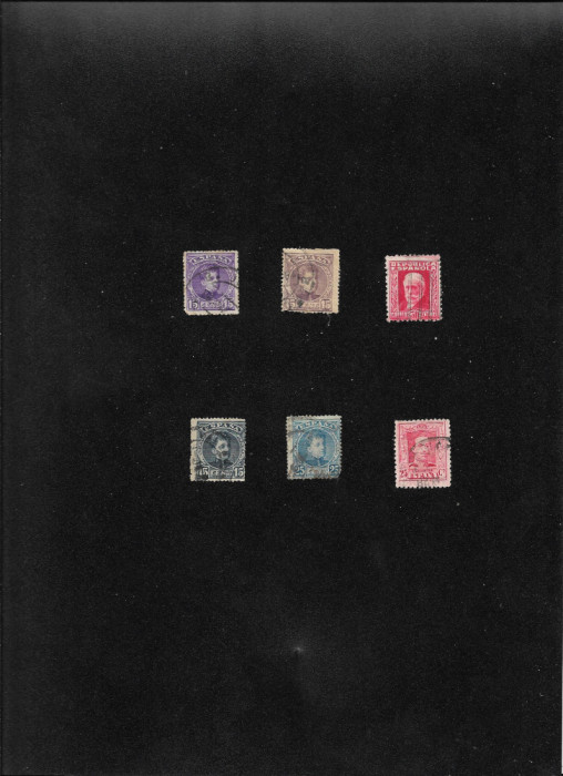 6 timbre Spania 1901 1902