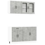 Cumpara ieftin Set dulapuri de bucatarie 4 piese &bdquo;Lucca&rdquo; gri beton Lemn