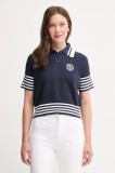 United Colors of Benetton pulover de bumbac culoarea bleumarin, light, 1294E301D