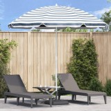 vidaXL Umbrelă de plajă cu Țeavă din Aluminiu Albastră și Albă 300 cm