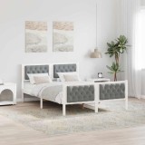 Cumpara ieftin Cadru de pat Gri deschis 140 x 190 cm Lemn de pin masiv