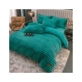 Cumpara ieftin Lenjerie de Pat Cocolino , Cearceaf cu Elastic, 4 Piese, Blană de Iepure Artificială, Verde Turcoaz - JOJ677