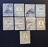 Rom&acirc;nia Regat - Taxă de Plată / Porto "Cifră &icirc;n Oval" (1918&ndash;1922) - (5B - 2L, Dintelate, Neștampilate / Ștampilate / Supratipar) RO2