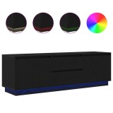 Cumpara ieftin Dulap TV cu lumini LED Stejar negru 160,5x41x50 cm