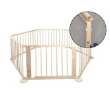 Cumpara ieftin Tarc de joaca pliabil, 6 segmente, lemn pin, 172x90x69,5 cm, suprafata 5.4 mp, RESIGILAT