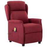 vidaXL Fotoliu de masaj, bordo, textil