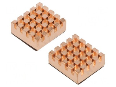 Radiator extrudat cu aripioare pentru Raspberry Pi arămie 13mm foto