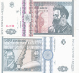 BANCNOTA 500 LEI 1992 FILIGRAN LATERAL UNC NECIRCULATA