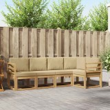 vidaXL Set de canapele de exterior cu pernă 5 pcs Alb și Bej 3387617