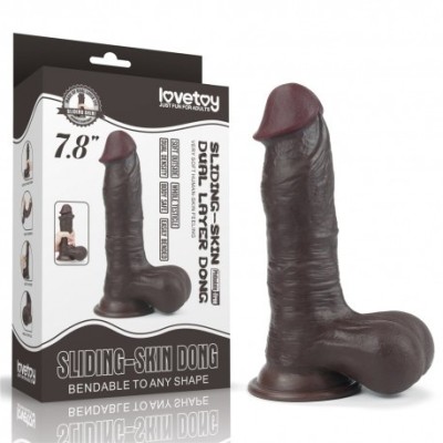 Dildo cu ventuza Sliding Skin Dual Layer Dong 19 cm foto