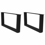 VidaXL Picioare pentru măsuță de cafea &icirc;n formă de V, 2 buc., negru, 70x(30-31,3) cm, oțel