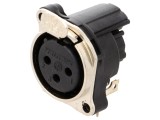Soclu XLR Mamă 3 PIN Unghi 90&deg; Argint 6A