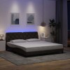 VidaXL Cadru de pat cu LED fără saltea țesătură maro &icirc;nchis 180x200 cm 3310688