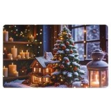 Suport Farfurie de Craciun cu Model Brad Casa &amp; Felinar 43,5x28,5cm, CMCLASS