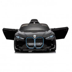 Masinuta electrica 12V cu scaun piele si roti EVA BMW I4 Black