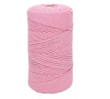 Rola macrame Wiwoo, bumbac, roz, 100 m x 3 mm