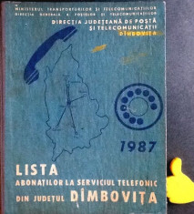 Lista abonatilor la serviciul telefonic din Judetul Dambovita 1987 foto