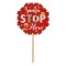 Indicator Decorativ Petrecere Crăciun, Model Santa Stop Here, Material Lemn, Dimensiuni 35x35x65cm, Multicolor