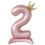 Balon cifra 2, 81 cm, Folie de aluminiu, Fete, Roz