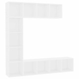Cumpara ieftin Set biblioteca/dulap TV, 3 piese, alb, 180 x 30 x 180 cm