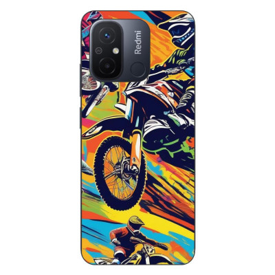Husa compatibila cu Xiaomi Redmi 12C Silicon Gel Tpu Model Motocross Pop Art foto