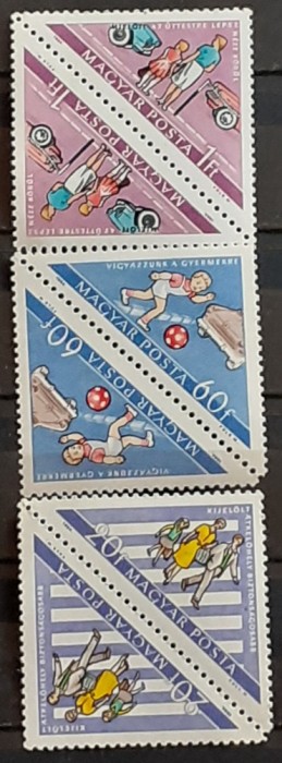 Ungaria 1964 Reguli de circulație , pereche mi 2064-66 serie 3 v pereche MNH