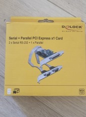 PCI Express cu 2 x Serial RS-232 + 1 x Paralel DB25 IEEE1284, Delock 90413