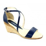 Sandale dama din piele naturala bleumarin - S7BLU