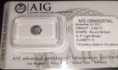 Diamant natural 0.62ct Certificat AIG foto