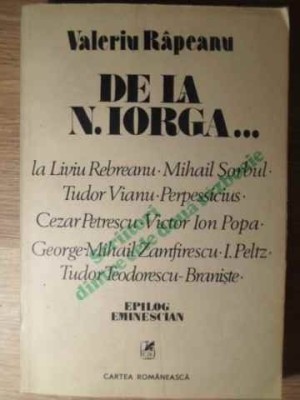 SCRIITORI DINTRE CELE DOUA RAZBOAIE MONDIALE-VALERIU RAPEANU-263409 foto