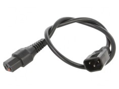 Cablu IEC C13 Mama la IEC C14 Tata 0.5m cu Blocare IEC LOCK foto