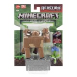 Figurina Minecraft Mooshroom 8 cm articulata cu piesa Build A Portal