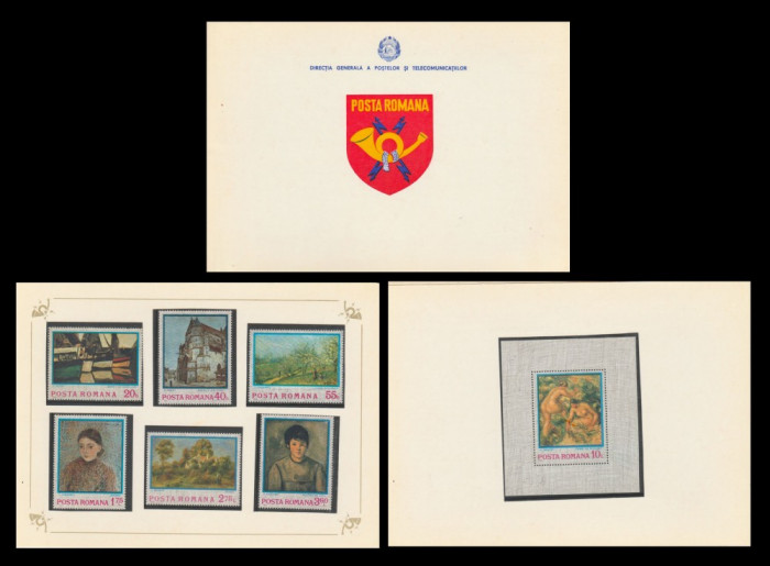 1974 Romania, Reproduceri de arta Impresionismul LP 839-40, carnet filatelic