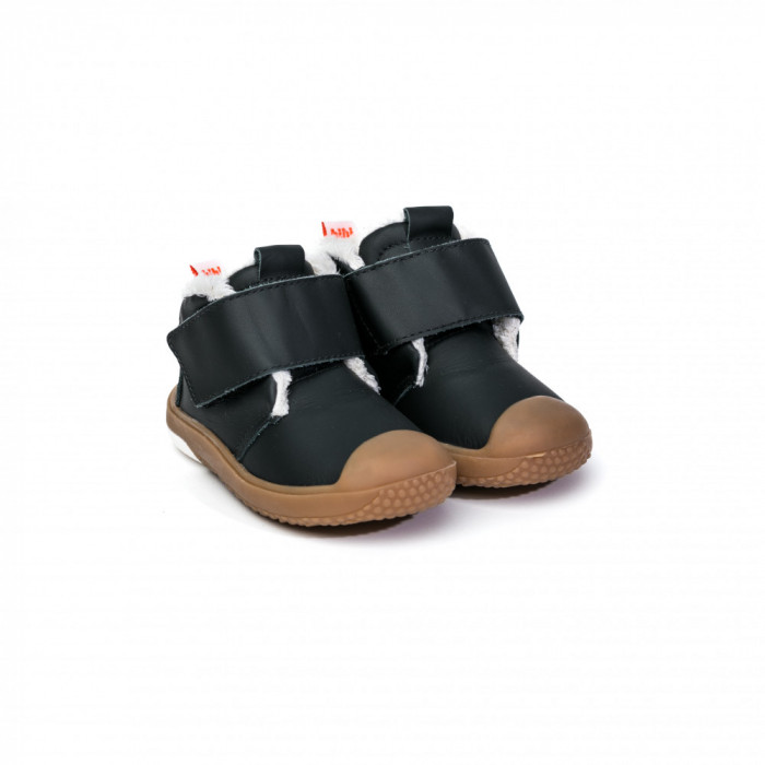 Ghete Baieti Bibi Prewalker Black cu Velcro Imblanite 24 EU