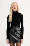 ISABELLE BLANCHE pulover de l&acirc;nă culoarea negru, light, cu guler, IS25FW-M111-F001