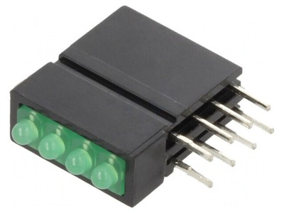 LED Verde 1,8mm 4 Diode 20mA 70&amp;deg; 5-17mcd foto