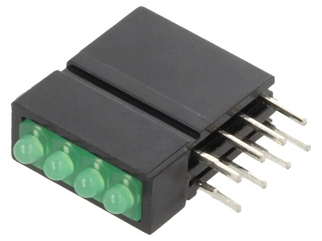 LED Verde 1,8mm 4 Diode 20mA 70&deg; 5-17mcd