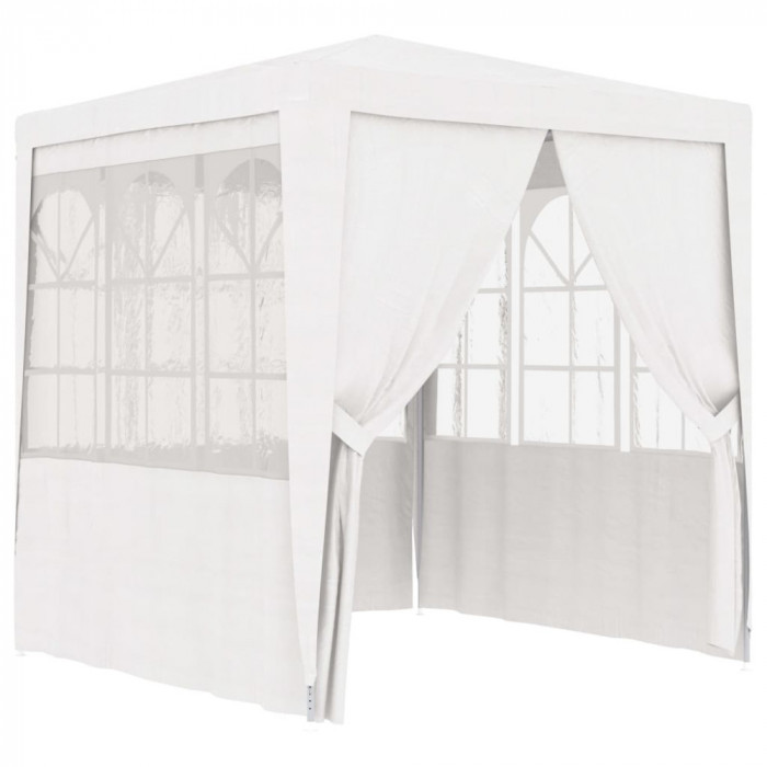 Gossi cort petrecere profesional cu pereti, alb, 2,5 x 2,5 m 90 g/m2