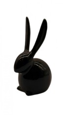 Statueta decorativa, Iepuras, Negru, 8 cm, DV02704