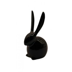 Statueta decorativa, Iepuras, Negru, 8 cm, DV02704