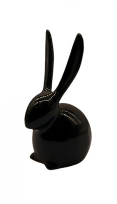 Statueta decorativa, Iepuras, Negru, 8 cm, DV02704 foto