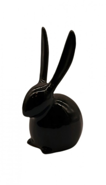 Statueta decorativa, Iepuras, Negru, 8 cm, DV02704