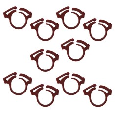 Set 10 x Clips din plastic pentru teava picurare 16 mm, NR-7433, maro