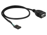 Cablu USB 2.0 DELOCK 83825, USB A 4 pini, 0.4m, negru