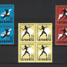 ROMANIA 1957 - CAMPIONATELE DE ATLETISM BUCURESTI, BLOCURI, MNH - LP 439