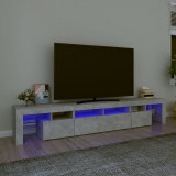 Comoda TV cu lumini LED, gri beton, 230x36,5x40cm GartenMobel Dekor, vidaXL