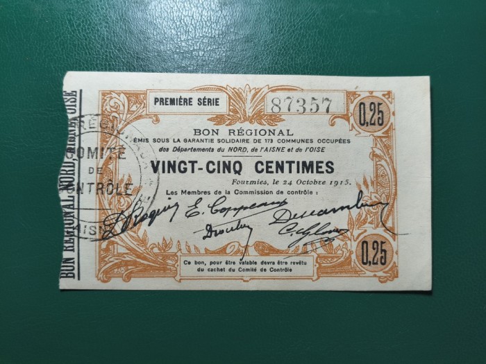 FRANTA 25 CENTIME 1913
