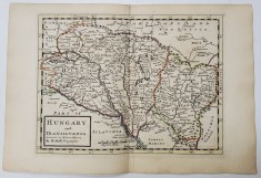 Ungaria si Transilvania, Harta de H. Moll, 1736 foto